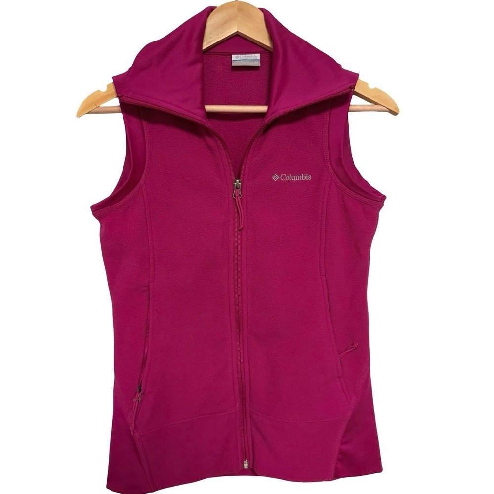 Columbia Fleece Vest XS Pink Fleece Gorpcore Outdoor Layering Fall Winter Hiking